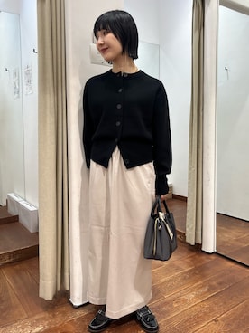 「HARUTA（ハルタ）の『別注』HARUTA×DOORS　キルトローファー（ローファー）」を使った、久木 美音さん（レディース・157cm）の秋コーディネート