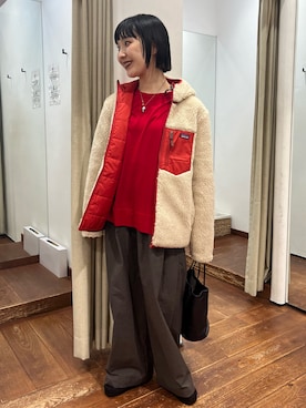 「アイテム（その他アウター）」を使った、久木 美音さん（レディース・157cm）の秋コーディネート