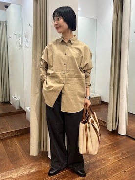 「秋のシャツ着こなし術」｜久木 美音さん（レディース・157cm）の秋コーディネート