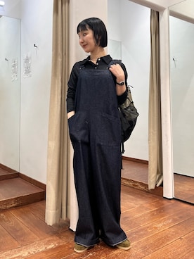 「Clarks（クラークス）のCLARKS　EXCLUSIVE WALLABEE（ブーツ、グリーン系）」を使った、久木 美音さん（レディース・157cm）の春コーディネート