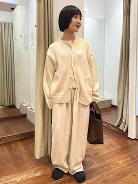 「ORCIVAL（オーシバル）のORCIVAL　TOTE BAG SMALL（トートバッグ）」を使った、久木 美音さん（レディース・157cm）の秋コーディネート