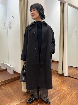 「アイテム（ジャケット/アウター、グレー系）」を使った、久木 美音さん（レディース・157cm）の冬コーディネート