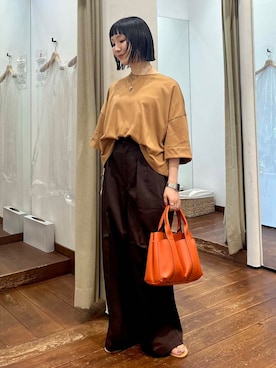 「SMELLY（スメリー）のアイテム（ピアス（両耳用））」を使った、久木 美音さん（レディース・157cm）の夏コーディネート