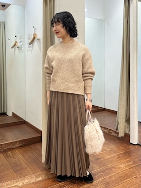 「URBAN RESEARCH（アーバンリサーチ）のアイテム」を使った、久木 美音さん（レディース・157cm）の冬コーディネート