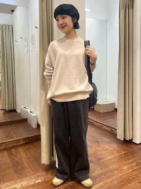 「アイテム（バックパック/リュック）」を使った、久木 美音さん（レディース・157cm）の秋コーディネート