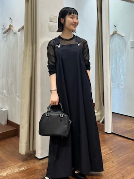 「アイテム（ワンピース）」を使った、久木美音さん（レディース・157cm）の夏コーディネート