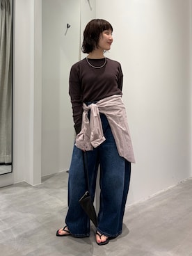 「かぐれ（カグレ）のアイテム」を使った、久木 美音さん（レディース・157cm）の夏コーディネート