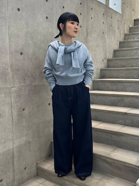 「URBAN RESEARCH（アーバンリサーチ）のアイテム（チュニック）」を使った、久木 美音さん（レディース・157cm）の冬コーディネート