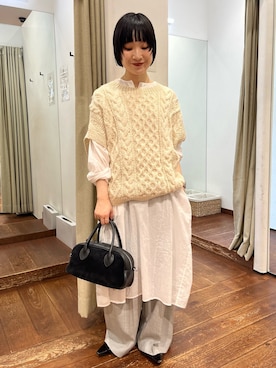 「アイテム（ワンピース/ドレス）」を使った、久木 美音さん（レディース・157cm）の秋コーディネート