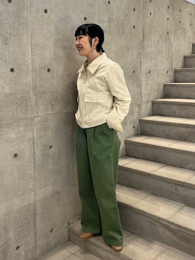 「URBAN RESEARCH（アーバンリサーチ）のコットンナイロンジップブルゾン（ブルゾン）」を使った、久木 美音さん（レディース・157cm）の冬コーディネート
