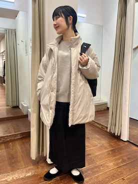 「アイテム（バックパック/リュック）」を使った、久木 美音さん（レディース・157cm）の秋コーディネート