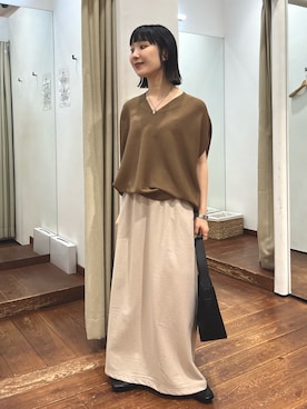 「きれいめ派カットソー」｜久木 美音さん（レディース・157cm）の夏コーディネート