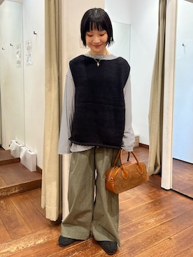 「st2508」｜「アイテム（サンダル）」を使った、久木 美音さん（レディース・157cm）の秋コーディネート