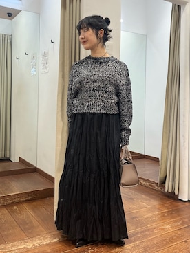 「RODE SKO（ロデスコ）のアイテム（ブーツ）」を使った、久木 美音さん（レディース・157cm）の冬コーディネート