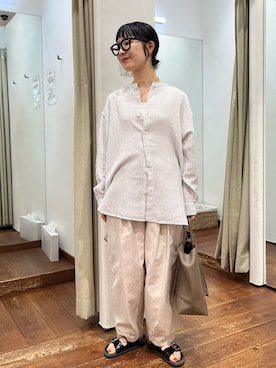 「サンダル×秋アイテム」｜久木 美音さん（レディース・157cm）の夏コーディネート