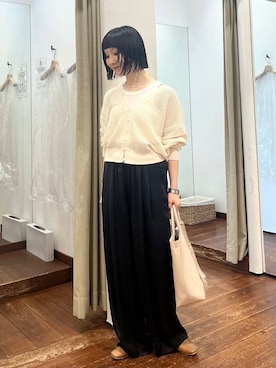 「SMELLY（スメリー）のアイテム（ピアス（両耳用））」を使った、久木 美音さん（レディース・157cm）の夏コーディネート