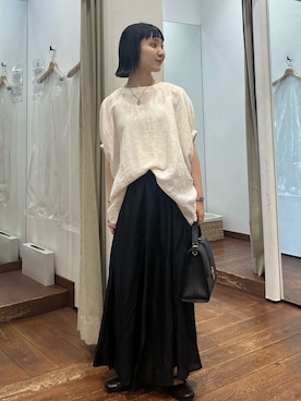 「アイテム（その他トップス）」を使った、久木美音さん（レディース・157cm）の夏コーディネート