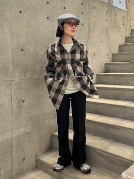 「HAKUJI（ハクジ）のアイテム」を使った、久木 美音さん（レディース・157cm）の春コーディネート
