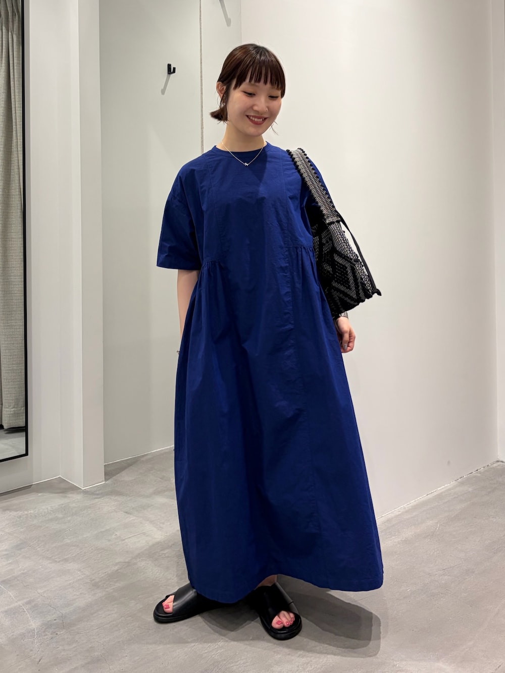 2サイズ展開』コットンシルクサイドギャザーワンピースを使った人気