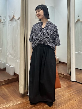 「アイテム（カーディガン/ボレロ）」を使った、久木美音さん（レディース・157cm）の夏コーディネート