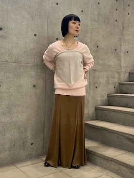 「URBAN RESEARCH（アーバンリサーチ）のアイテム（チュニック）」を使った、久木 美音さん（レディース・157cm）の冬コーディネート