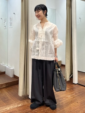 「st2508」｜「アイテム（サンダル）」を使った、久木 美音さん（レディース・157cm）の秋コーディネート