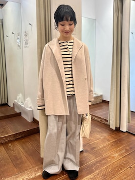 「アイテム（カーディガン/ボレロ、その他）」を使った、久木 美音さん（レディース・157cm）の秋コーディネート