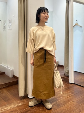 「サンダル×秋アイテム」｜久木 美音さん（レディース・157cm）の夏コーディネート