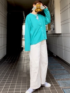 「abcd（ナシ）のアイテム（パンツ）」を使った、manaさん（レディース・153cm）の秋コーディネート