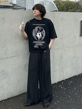 「Mr.Creape新作Tのアイテム（Tシャツ/カットソー、ブラック系）」を使った、おだまや  さん（メンズ・172cm）の春コーディネート