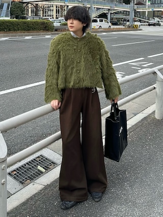 「Forte(-)のWest Side Modern Vintage Like Tailored Baggy Pants/ウエストサイドモダンヴィンテージライクテーラードバギーパンツ(スラックス)」を使った、おだまや さん(メンズ・171cm)の冬コーディネート