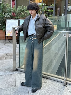 「アイテム（ダウンジャケット/コート）」を使った、おだまや  さん（メンズ・171cm）の冬コーディネート