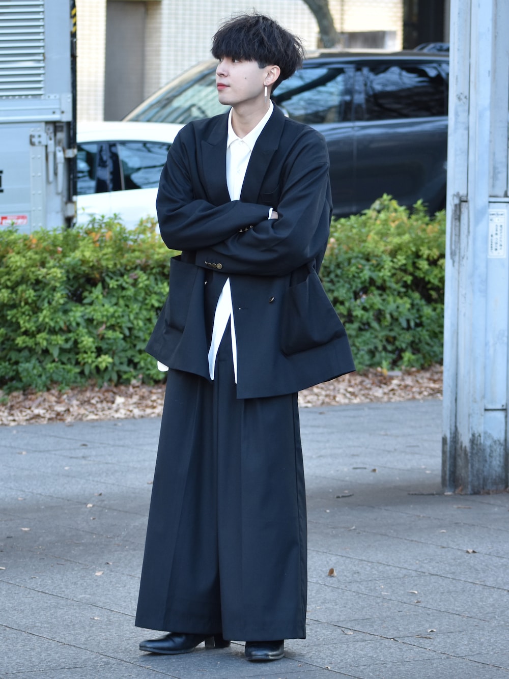 【試着のみ】SOCCEワイドドレープ袴スラックス&ルーズシルエットフェザーニット ワイドドレープ袴スラックス（スラックス）｜SOCCE（ソーシー