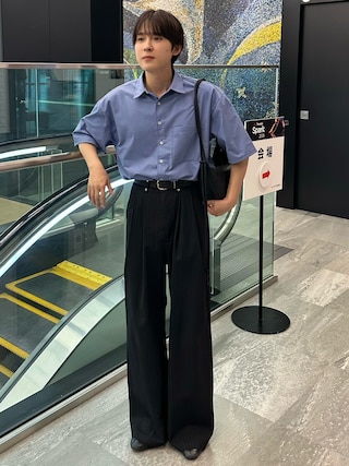 「WYM LIDNM(ウィム バイ リドム)のROUND MINI SHOULDER BAG(ショルダーバッグ)」を使った、おだまや さん(メンズ・172cm)の夏コーディネート
