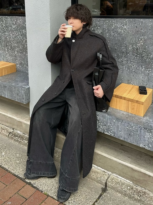 Outseam line long coat / アウトシームラインロングコート Outseam line long coat / アウトシームラインロングコート