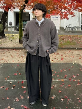 「アイテム（スラックス）」を使った、おだまや  さん（メンズ・171cm）の冬コーディネート