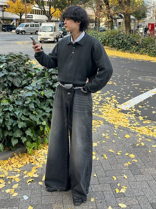 「selle glant（セレグランテ）のBASIC HIGH-GAUGE KNIT POLO/ベーシックハイゲージニットポロ（ニット/セーター）」を使った、おだまや  さん（メンズ・171cm）の冬コーディネート