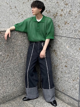 「透かし編みニット」｜「アイテム（財布/小物）」を使った、おだまや  さん（メンズ・171cm）の春コーディネート