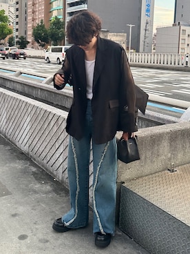 「GU（ジーユー）のアイテム（ローファー）」を使った、おだまや  さん（メンズ・171cm）の秋コーディネート