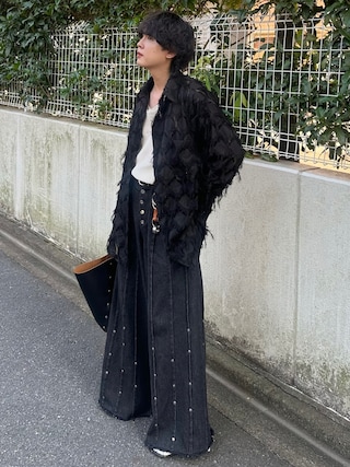 seyto（セイト）の「See through jacquard fringe shirt / シースルー
