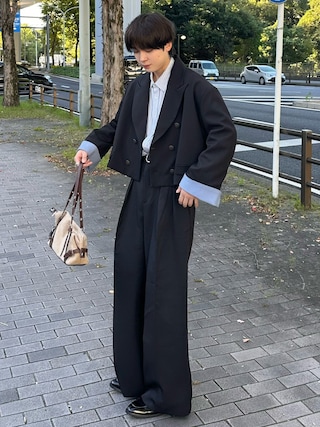 「Lui's(ルイス)の【Neucon】2-TUCK WIDE STRAIGHT SLACKS / 2タックワイドストレートスラックスパンツ(スラックス)」を使った、おだまや さん(メンズ・172cm)の秋コーディネート