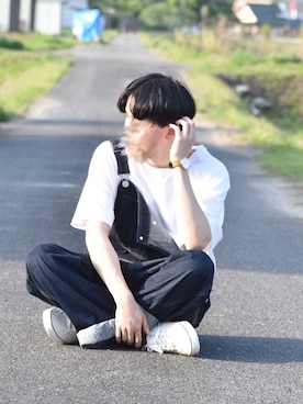「ごきげんウィーク」｜「アイテム（サロペット/オーバーオール）」を使った、おだまや  さん（メンズ・171cm）の夏コーディネート
