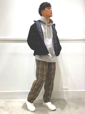 「MoonStar（ムーンスター）のMOONSTAR/810s/ムーンスター/エイトテンス KITCHE/キッチェ（スニーカー）」を使った、sora.さん（メンズ・172cm）の冬コーディネート