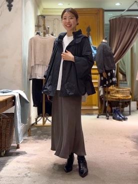 「BEARDSLEY（ビアズリー）のアイテム（ブルゾン）」を使った、BEARDSLEYさん（レディース・154cm）の冬コーディネート