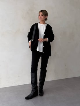 「BEARDSLEY（ビアズリー）の《FRIPIER》コットンパギンス（その他パンツ、ブラック系）」を使った、BEARDSLEYさん（レディース・158cm）の秋コーディネート