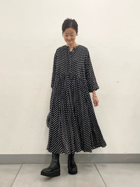「ドット柄」｜BEARDSLEYさん（レディース・166cm）の秋コーディネート