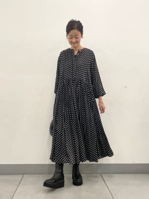 ドットギャザーワンピース（ワンピース）｜BEARDSLEY