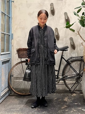 「アイテム（MA-1）」を使った、BEARDSLEYさん（レディース・149cm）の秋コーディネート