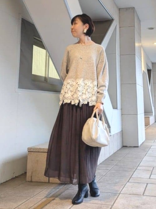 裾レースニット（ニット/セーター）｜BEARDSLEY（ビアズリー）の