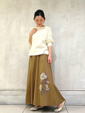 「BEARDSLEY（ビアズリー）のアイテム（バレエシューズ）」を使った、BEARDSLEYさん（レディース・156cm）の冬コーディネート